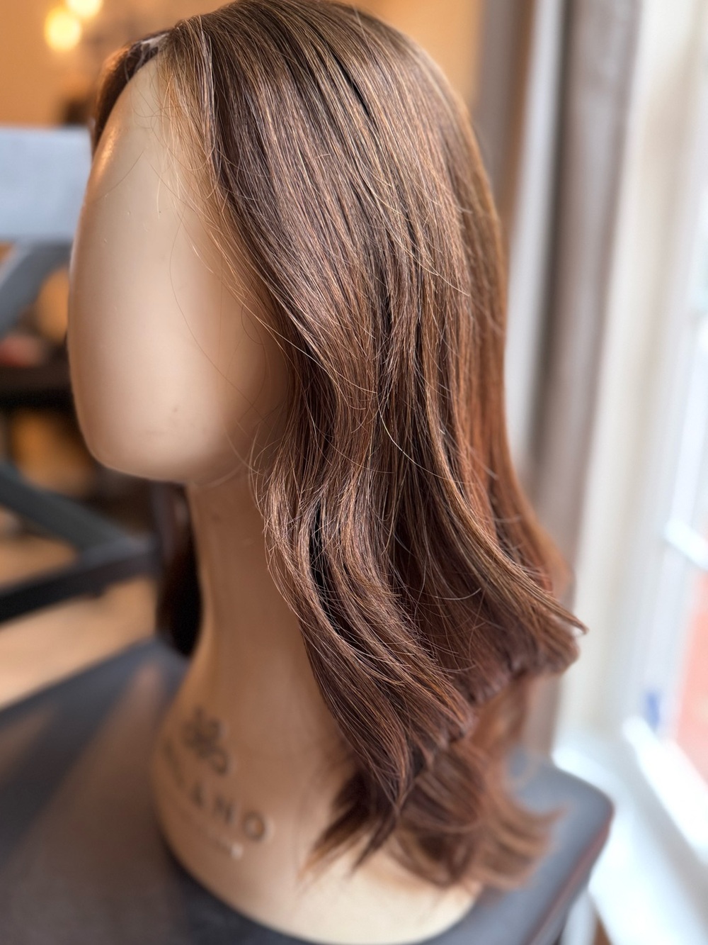 Customized Jon Renau Blake Lite Wig in “Toffee Truffle” w/rooting & lowlights